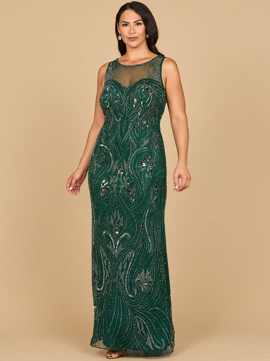 Beaded High Neckline Gown | 28868