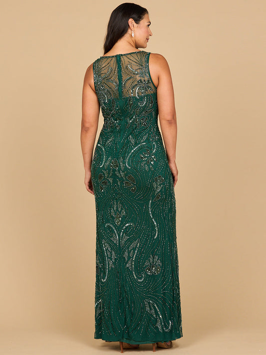 Beaded High Neckline Gown | 28868