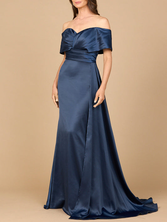 Vestido de satén con hombros descubiertos | 28945