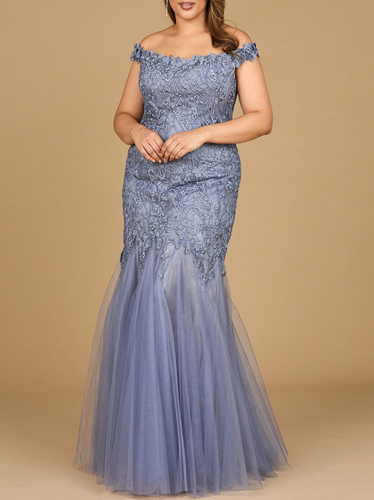 Vestido de sirena con hombros descubiertos | 29021