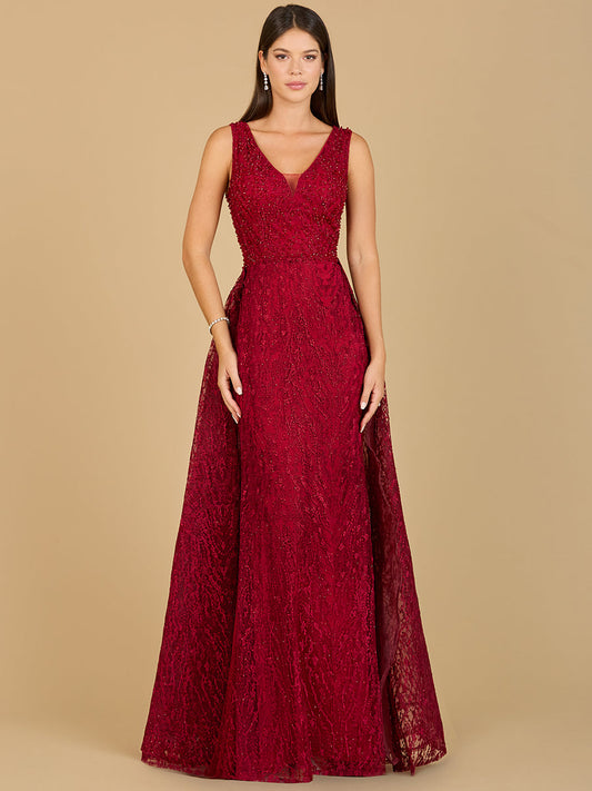 Vestido con sobrefalda de encaje bordado | 29197 - OUTLET