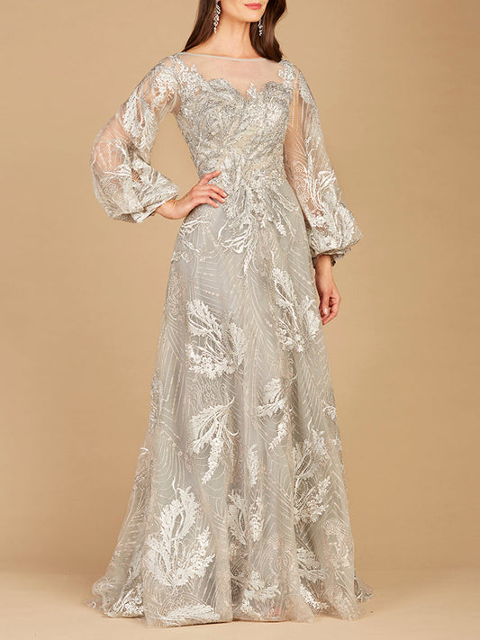 Vestido de fiesta con mangas abullonadas