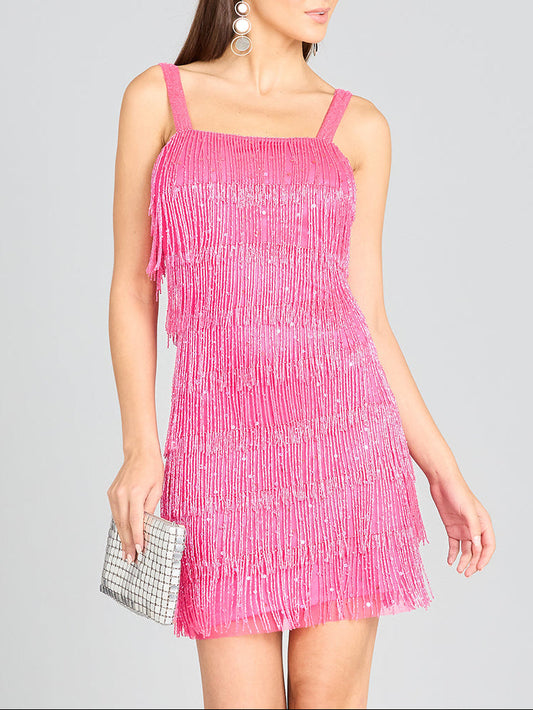 Lara 29488 - Beaded Fringe Cocktail Dress