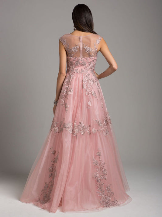 Lara 29946 - Organza Ballgown With Overskirt