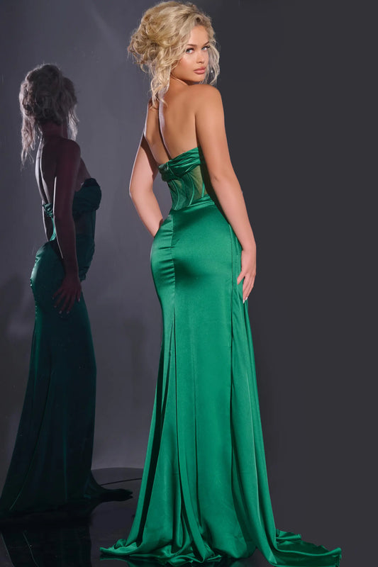 Beaded High Slit Corset Dress 43157