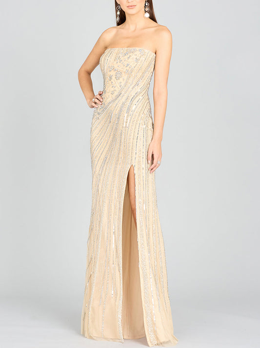 Freddy Strapless Beaded Gown