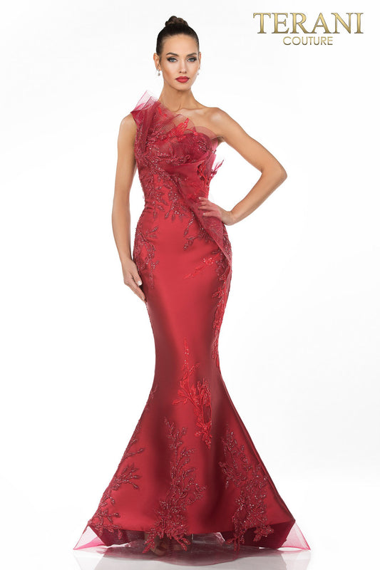 Embellished One Sleeve Evening Gown -1911E9095