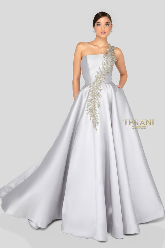 One Shoulder Mikado Long Ball Gown 1912E9202