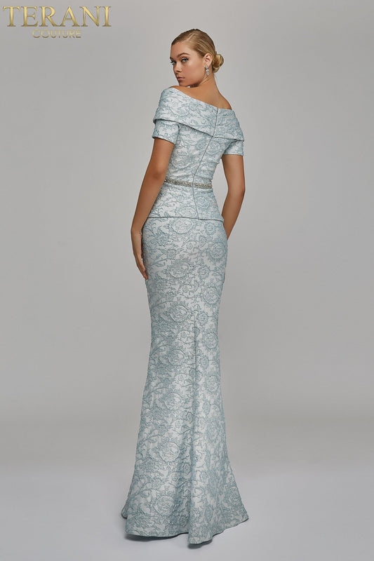 Pleated Mock Two Piece Gown - 1921M0727