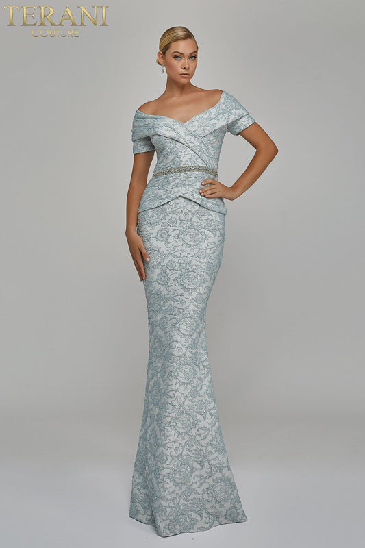 Pleated Mock Two Piece Gown - 1921M0727