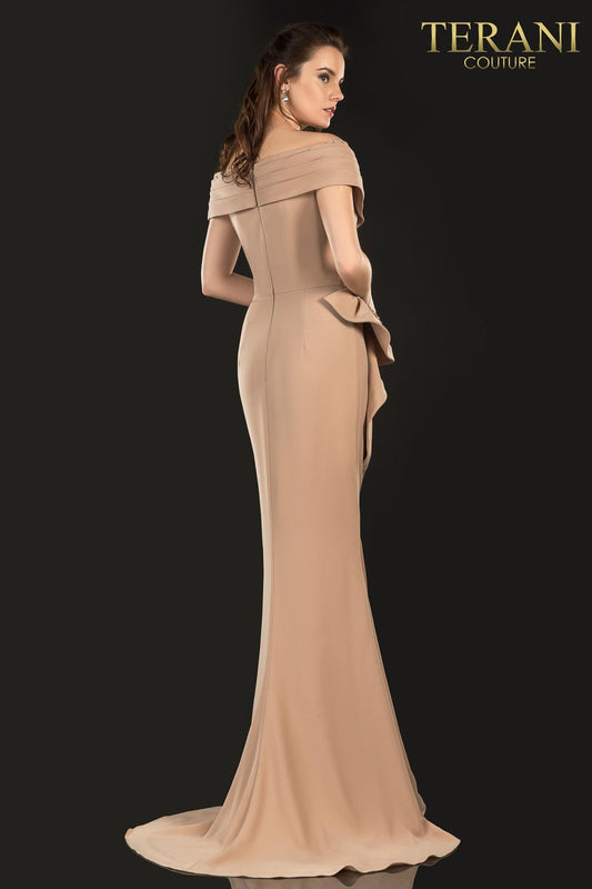 Mother Of The Bride Stretch, Off Shoulder With Bead Applique - 2021M2986
