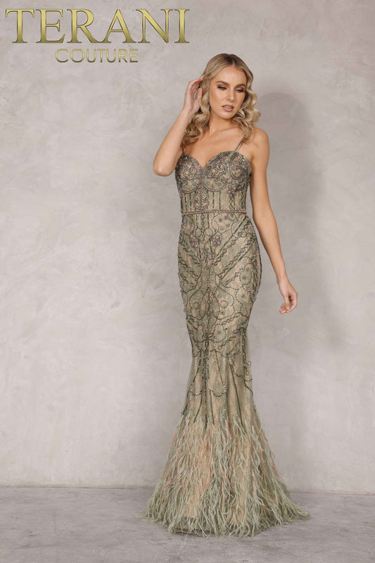 Blush Olive Long Tulle Pageant Dresses 2022 Dress - 2221gl0415