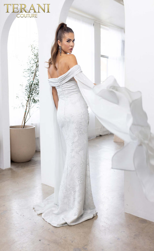Terani Couture 241M2721 – Vestido largo de noche con capa para madre de la novia