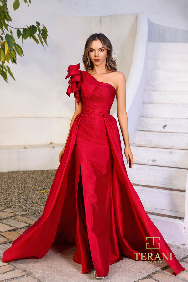 Terani Couture 252E5531 taffeta slit gown – product photo 1