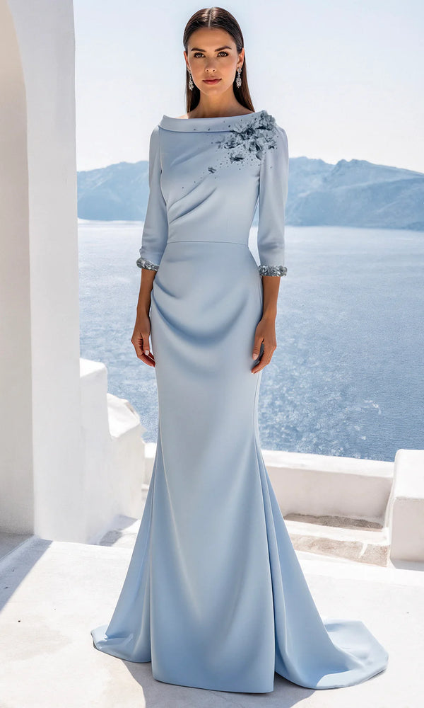 Terani Couture 261E6701 crepe sheath gown – product photo 1