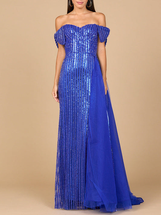 Vestido entallado con hombros descubiertos