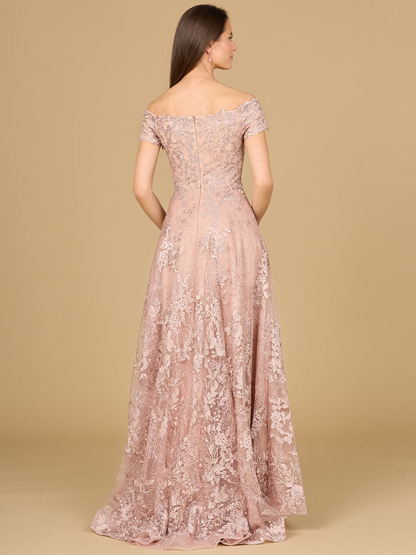 Lara New York Off Shoulder A-Line Gown | Lara 29122 – Belameur