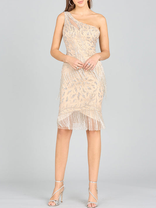 Vestido de cóctel de un solo hombro