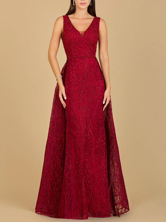 Vestido con sobrefalda de encaje bordado | 29197 - OUTLET