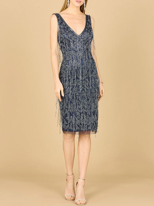 Vestido de cóctel con flecos