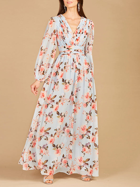 Vestido estampado de manga larga - OUTLET