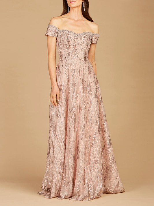 Vestido de línea A con hombros descubiertos | 29354