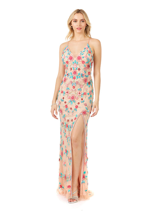 Lara 29486 - Vestido con abertura alta en el muslo y espalda descubierta - OUTLET