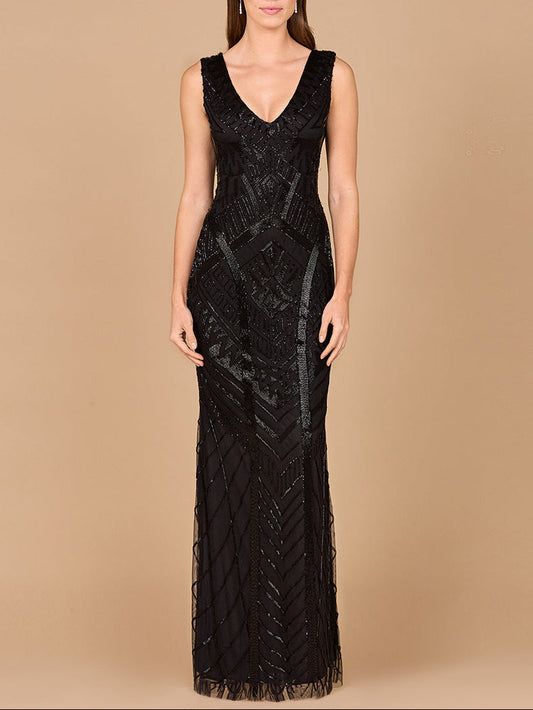Fitted Dress With Tonal Beading | 33552
