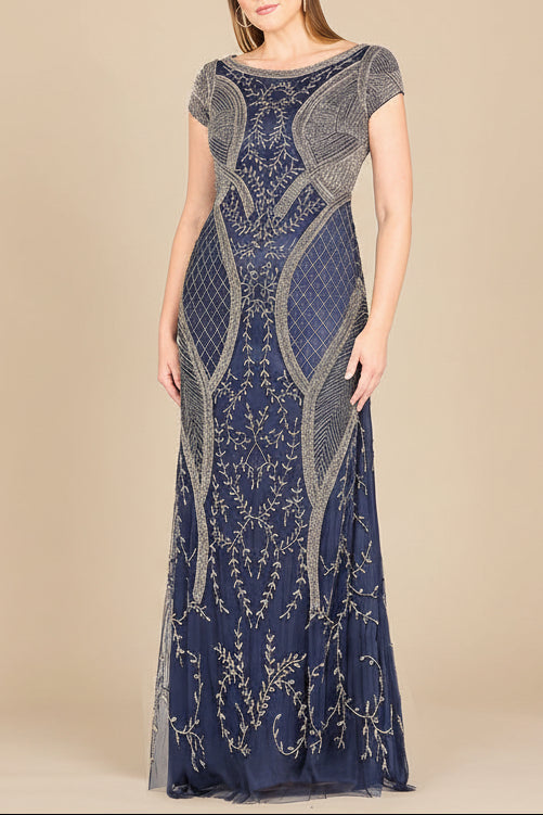 Lara 33609 - Vestido con manga casquillo y cobertura discreta