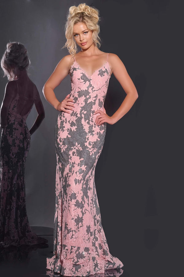 Mermaid Gown with Spaghetti Straps 44033