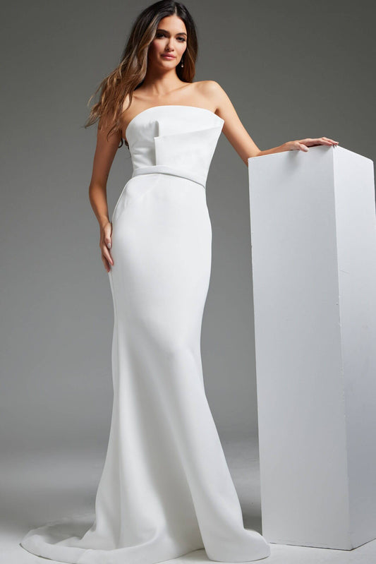 Off White Sheath Simple Bridal Dress JB40597