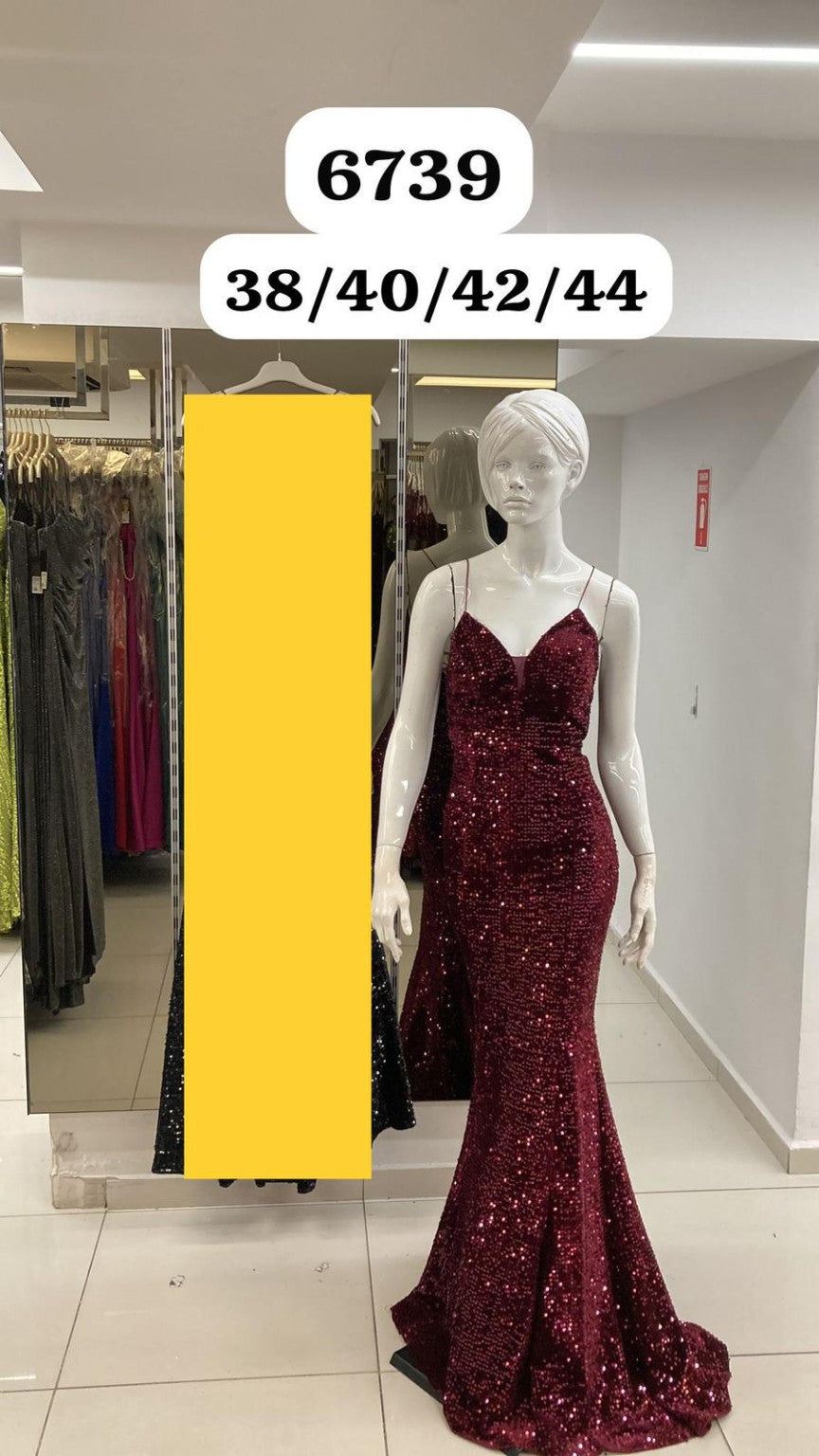 Belameur Gift Dress style 6739 – unbranded sequin mermaid evening gown
