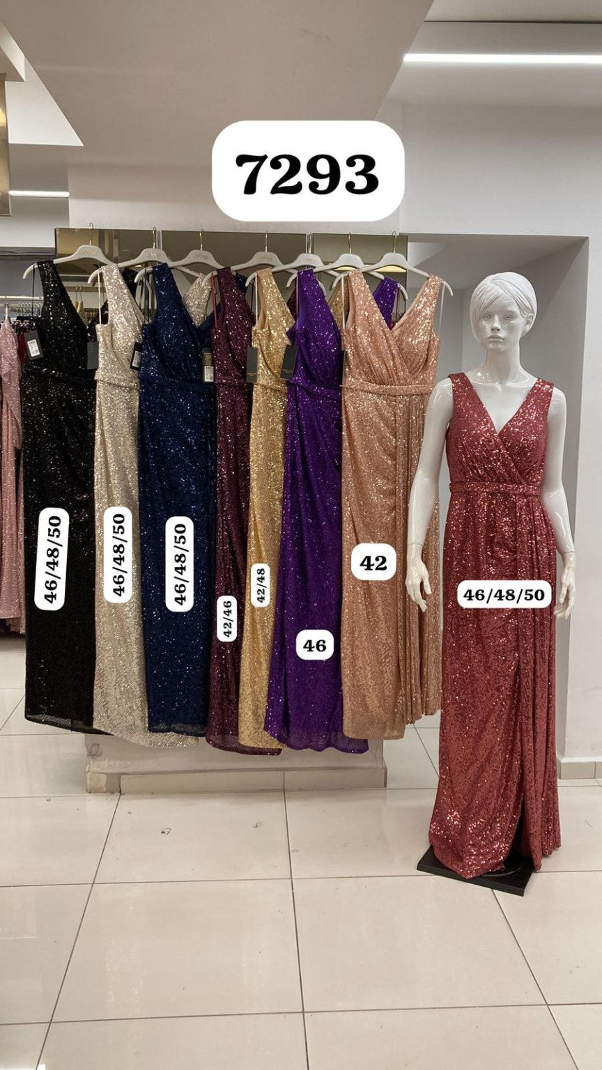 Belameur Gift Dress style 7293 – unbranded sequin formal evening gown