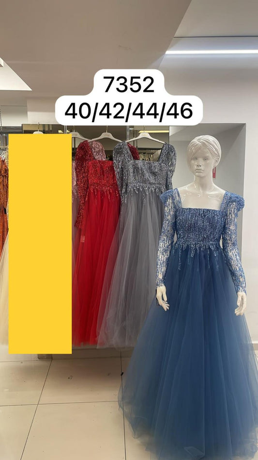 Belameur Gift Dress style 7352 – unbranded glitter tulle formal evening gown